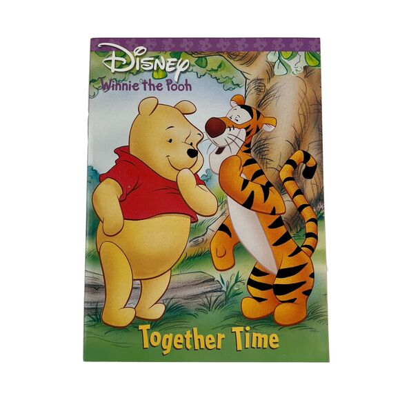 DISNEY Winnie the Pooh Bear Coloring Book Together Time VTG y2k Golden 2001 - Picture 1 of 7